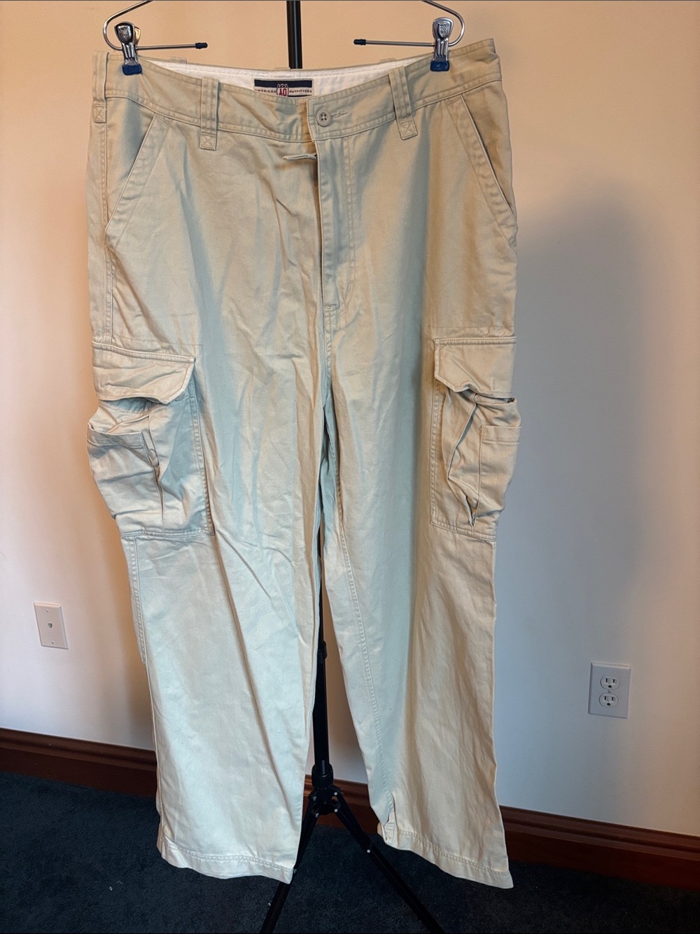 Men's Cargo Pants in Light Beige - Classic Utility Style